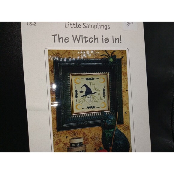 5/$25 The Witch is In! HALLOWEEN Cross Stitch Chart by Hillside Samplings - Picture 3 of 4